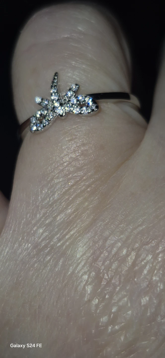 Sterling silver  stamped  Ring with Dragonfly Design - photo 2