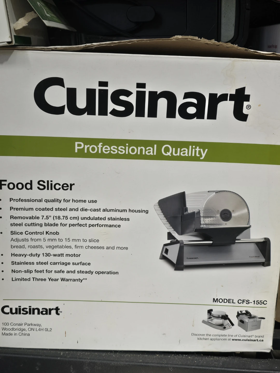 Cuisinart Professional Food Slicer CFS-155C