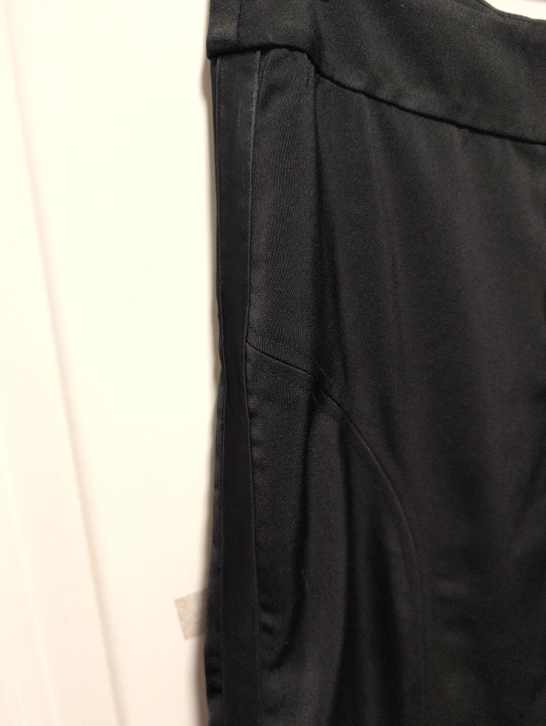 Black Satin Jogger Pants with Ruching - photo 3