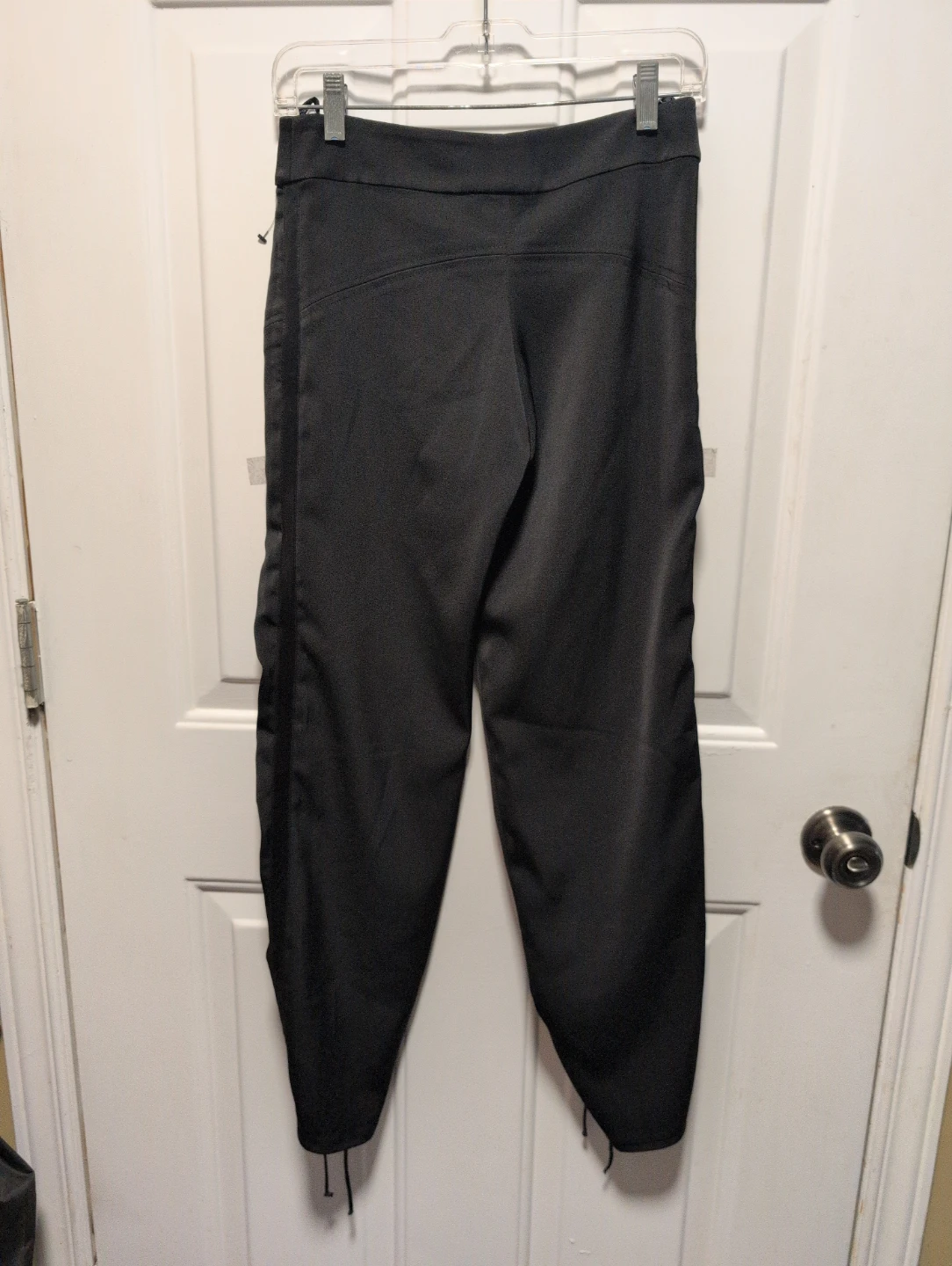 Black Satin Jogger Pants with Ruching - photo 4