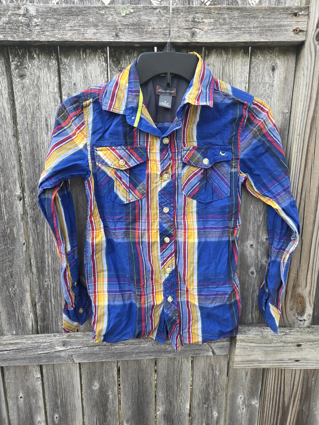 Eddie Bauer Kids Plaid Long Sleeve Shirt - Size M