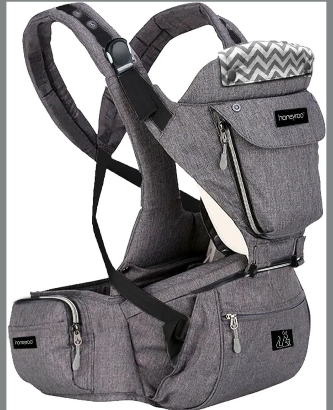 Honeyrooo Baby Carrier 6-in-1 Ways to Carry Grey - photo 2