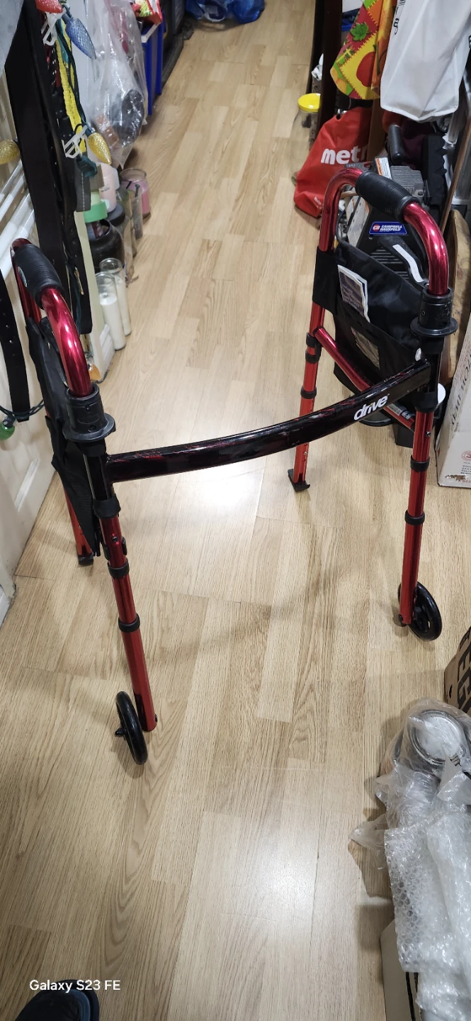 Drive Medical Red Folding Walker