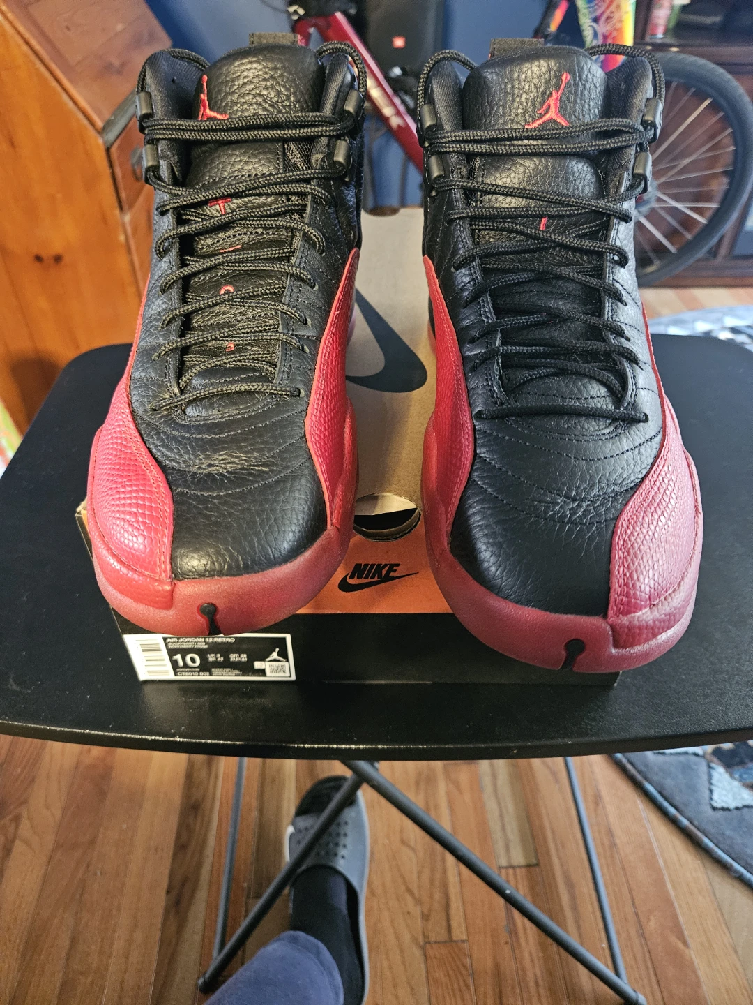 Air Jordan 12 Retro Men's Shoes Size 10 Black Red