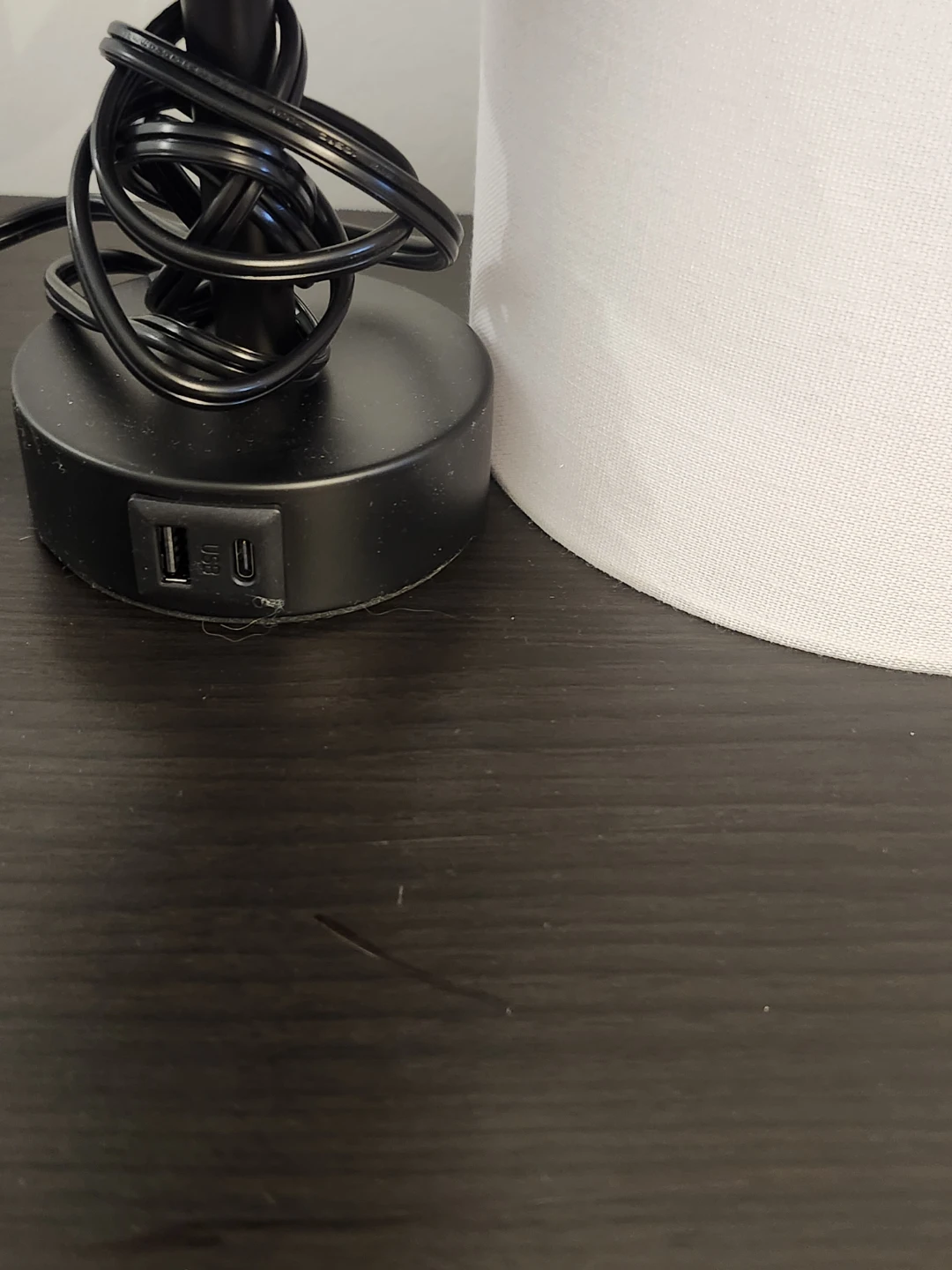 Set of 2 Black Table Lamp with USB Charging Ports - photo 4