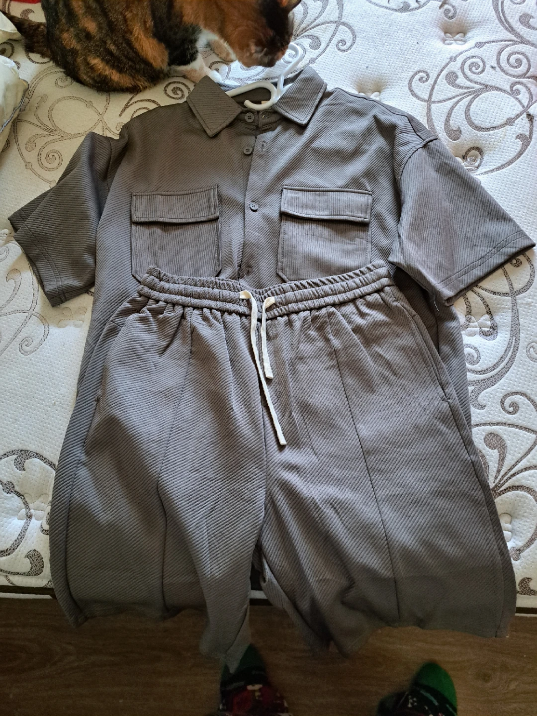 Grey Two-Piece Set - Shirt & Shorts - photo 3