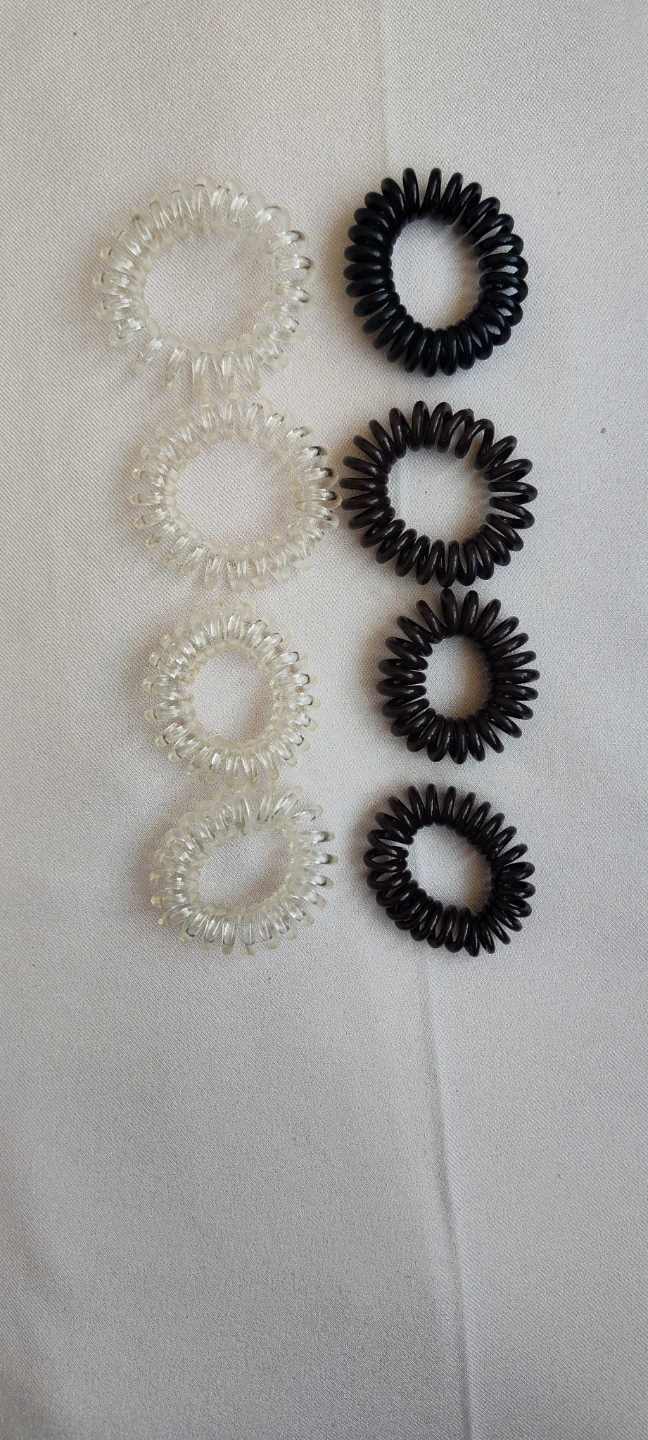 Spiral Hair Ties - Clear and Brown
