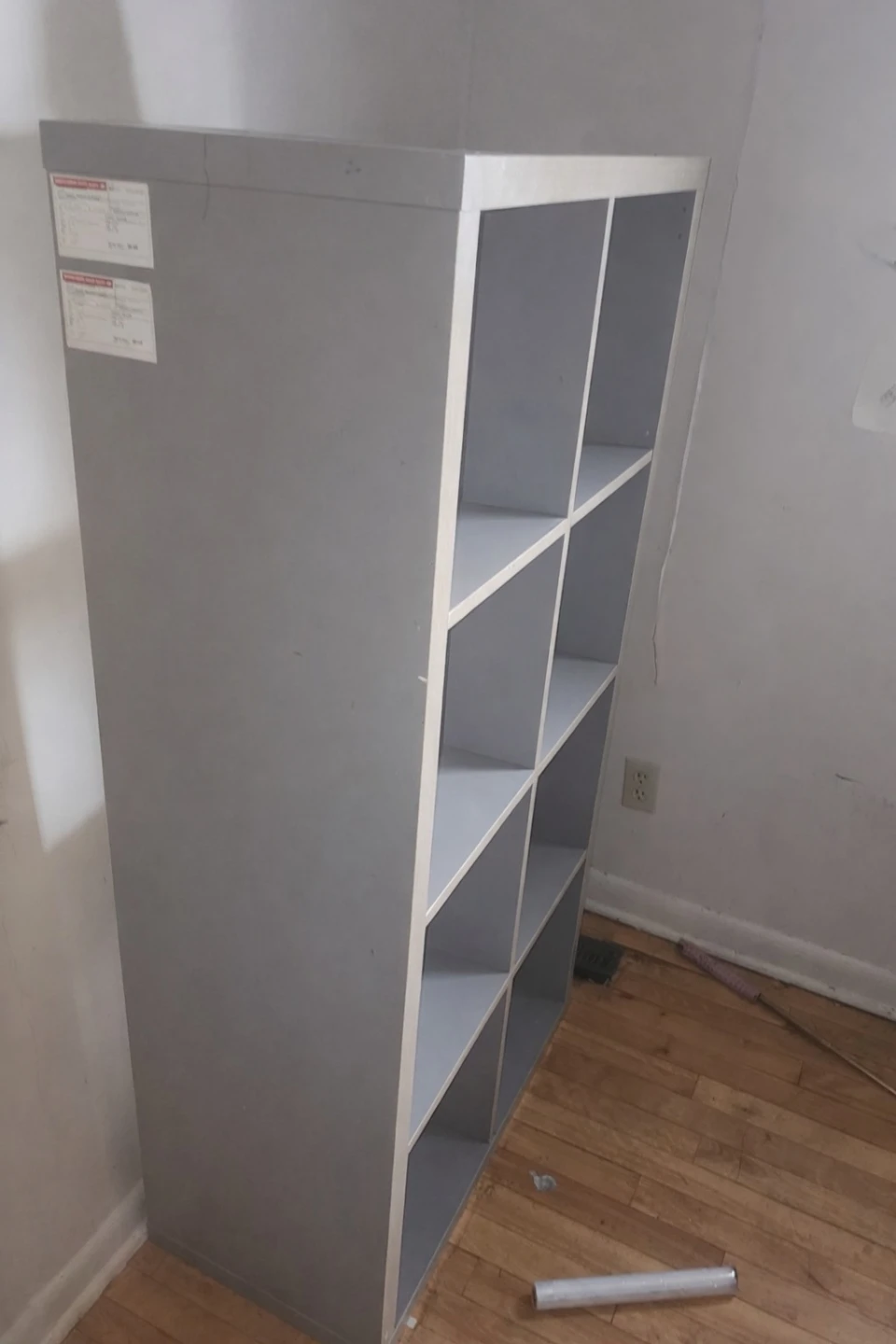 Grey 9-Cube Storage Shelf