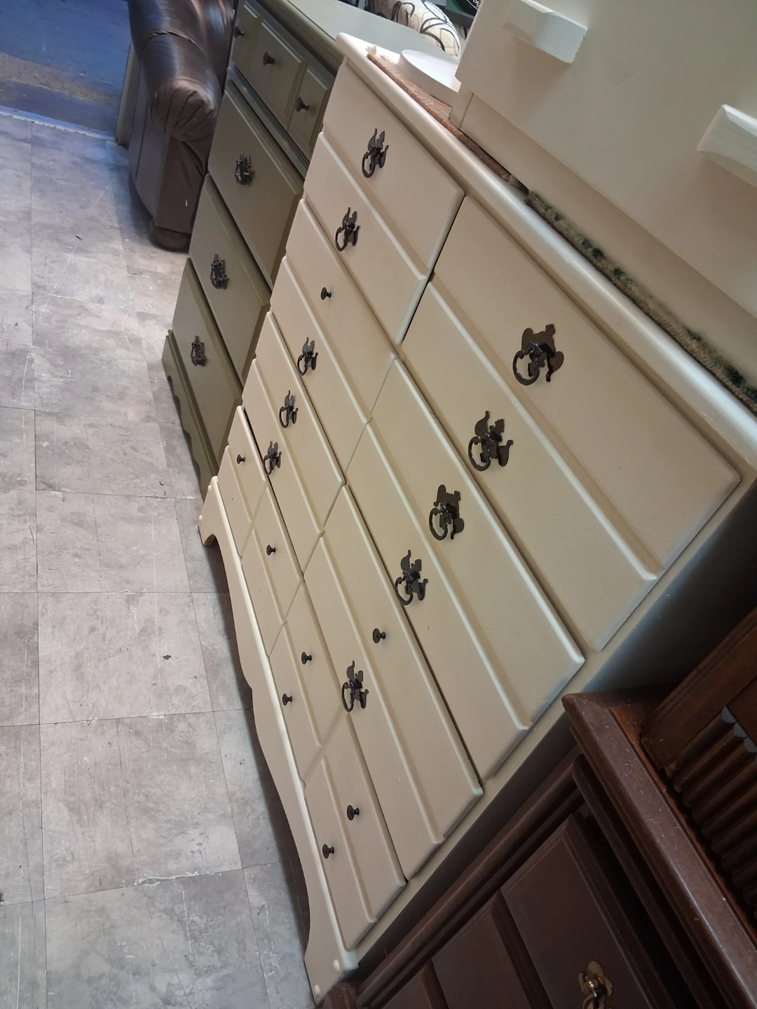 Cream 12-Drawer Dresser