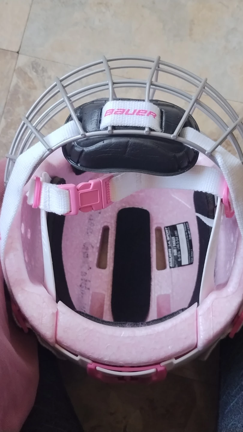 Bauer Lil Sport Hockey Helmet with Cage - Pink/White - photo 2