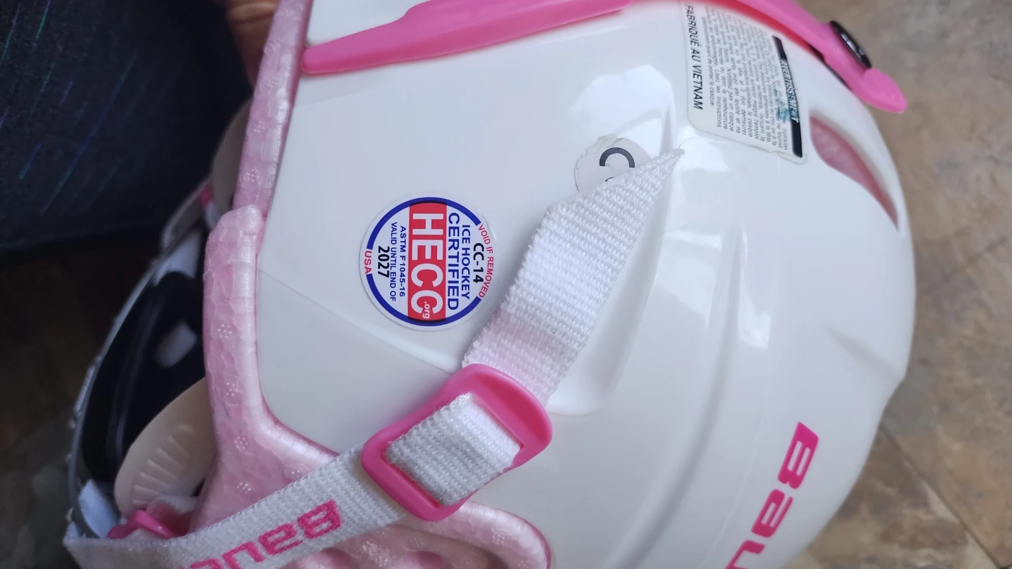 Bauer Lil Sport Hockey Helmet with Cage - Pink/White - photo 4