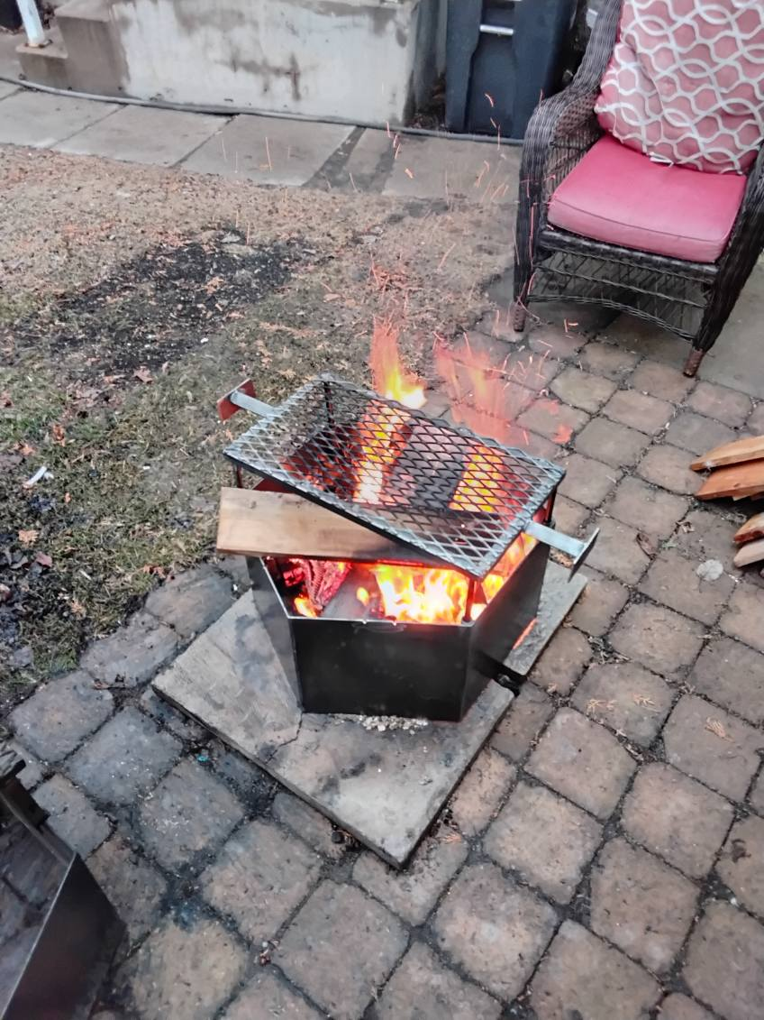 Heavy Duty Metal Fire Pit with Grill Grate - photo 2