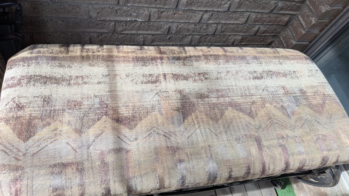 Wrought Iron Bench with Upholstered Seat - photo 3
