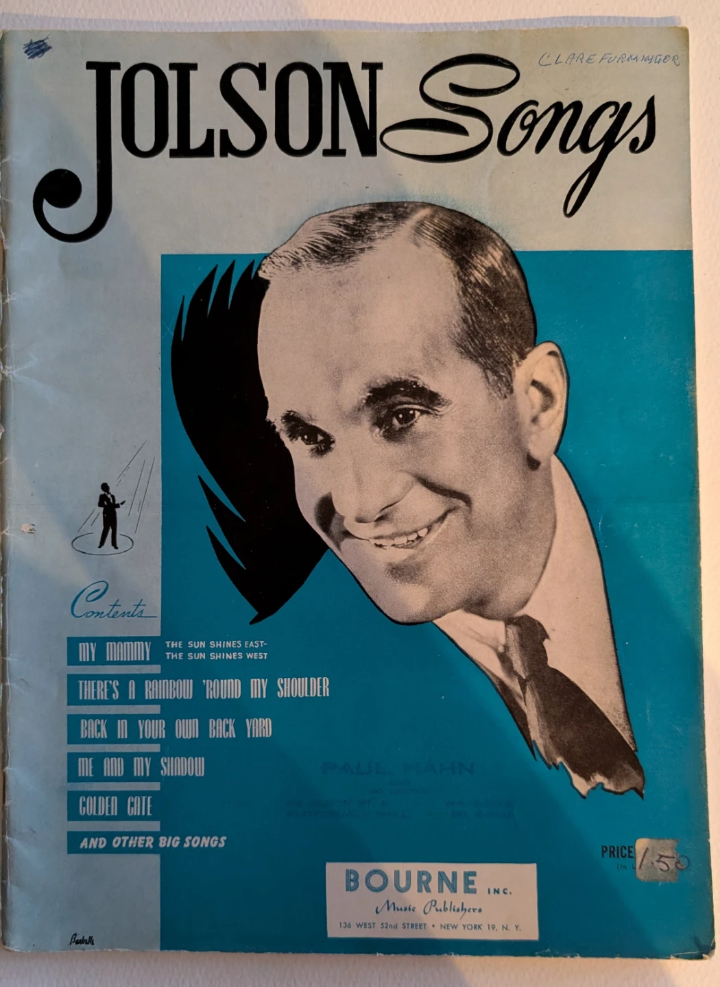 Vintage Jolson Songs Songbook