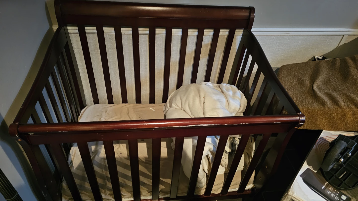 Dark Wood Baby Crib
