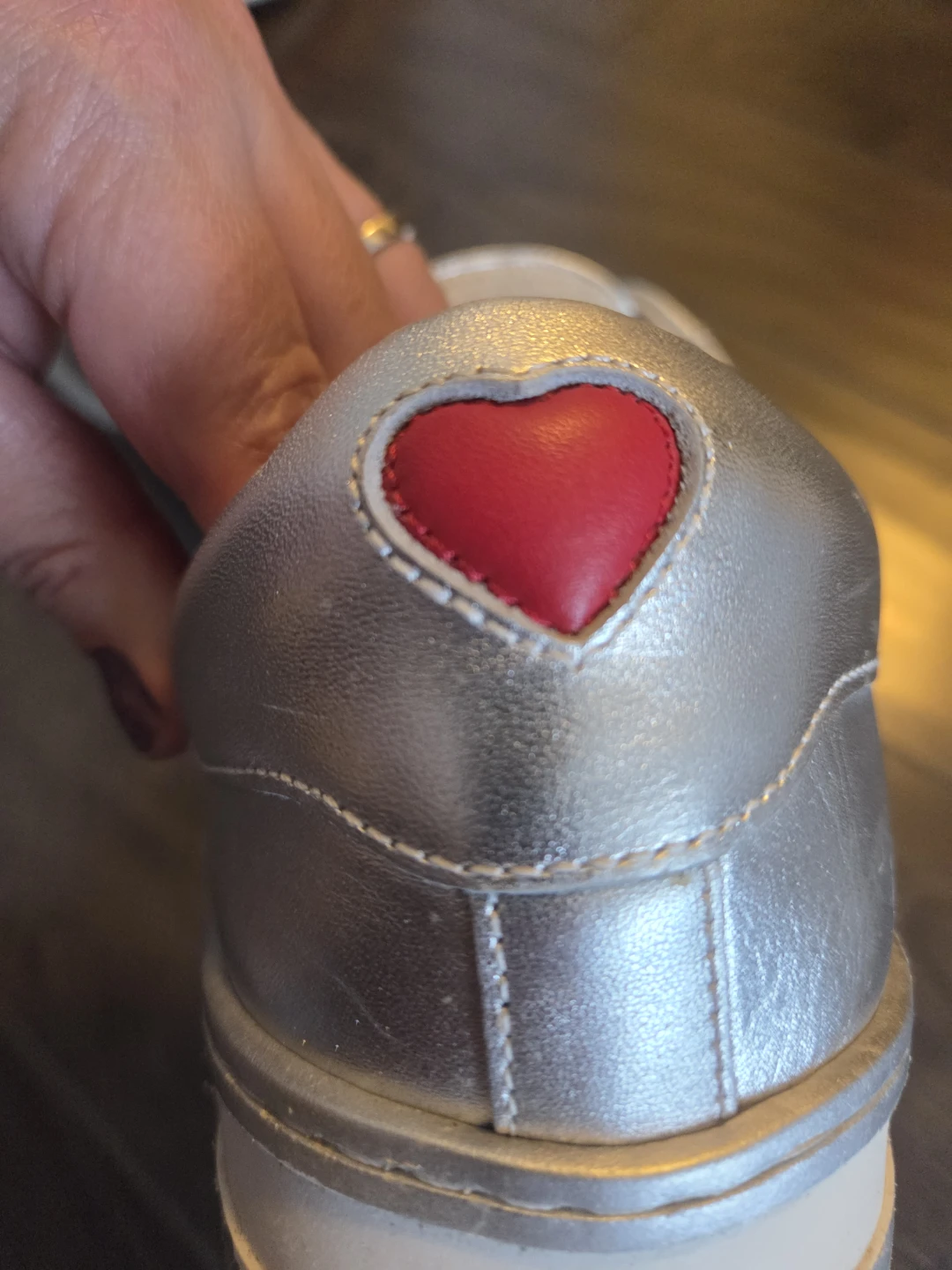 Love Moschino Silver & White Heart Sneakers - photo 4
