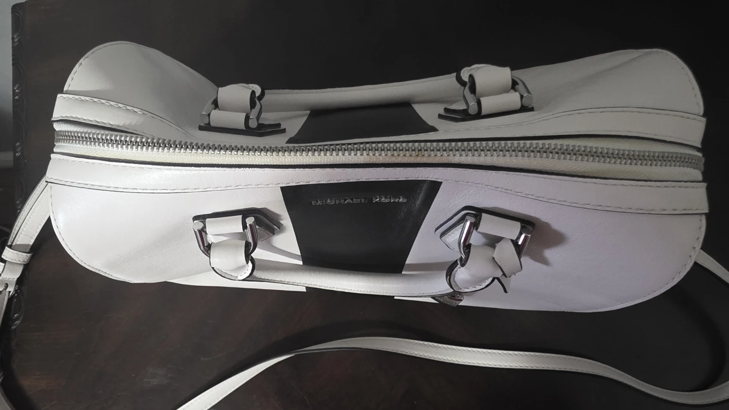 Michael Kors White & Black Leather Satchel Bag - photo 2