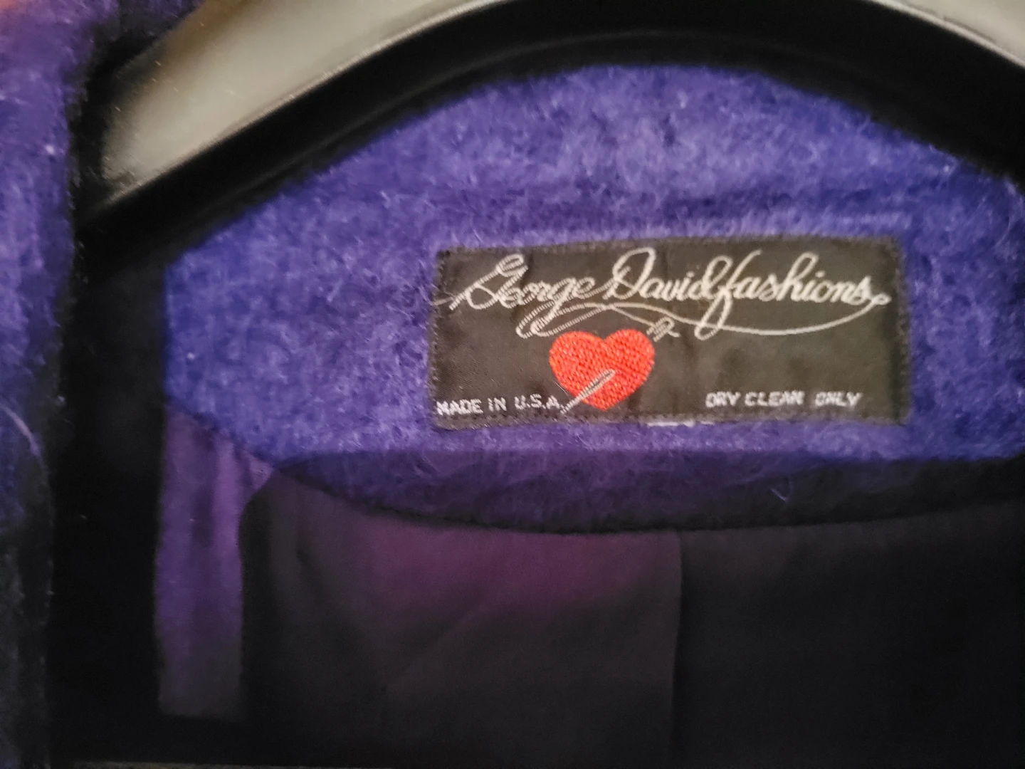 George David Fashions Purple Wool Blend Open Front Blazer - photo 3