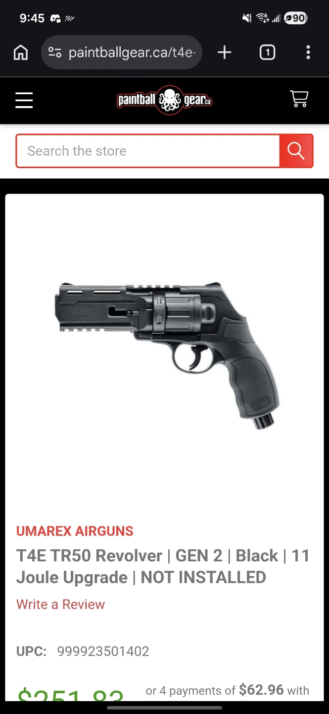 Paintball equipment
