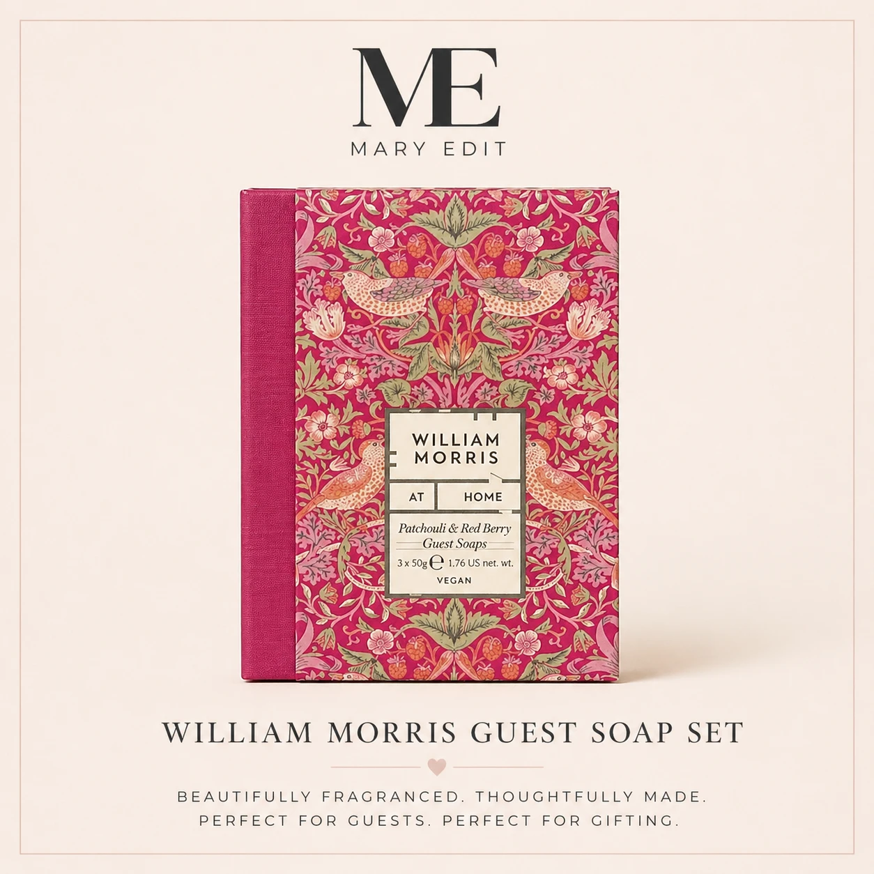 William Morris Patchouli & Red Berry Guest Soaps Set