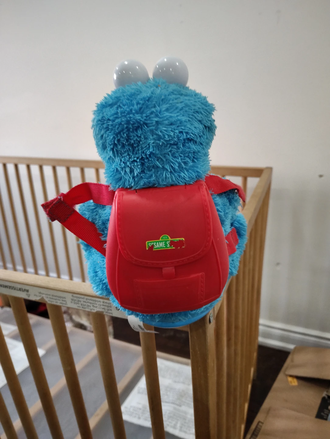 Sesame Street Cookie Monster Plush Toy with Backpack - photo 4