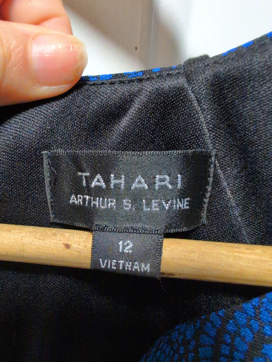 Tahari Arthur S. Levine Blue Patterned Sheath Dress Size 12 - photo 4
