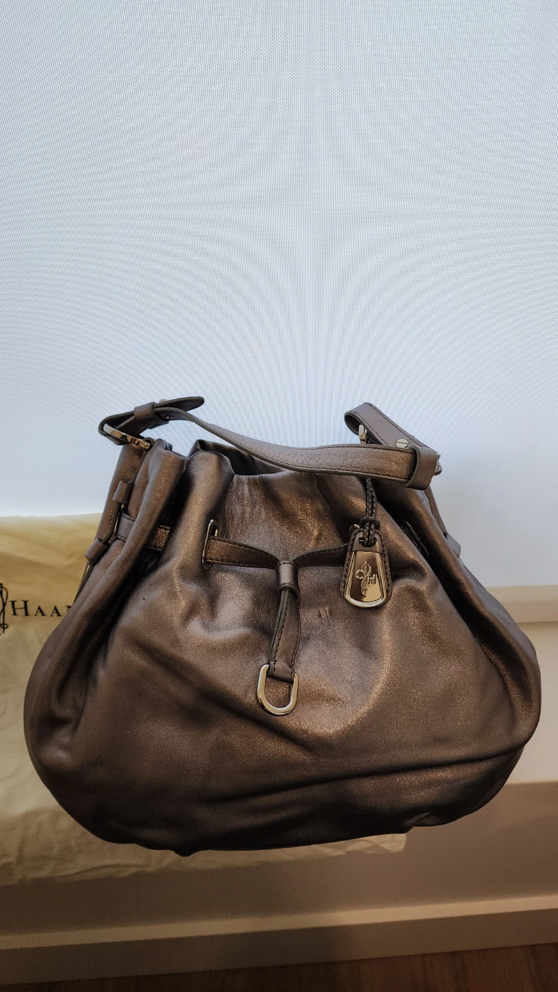 Cole Haan Metallic Leather Drawstring Shoulder Bag - photo 2