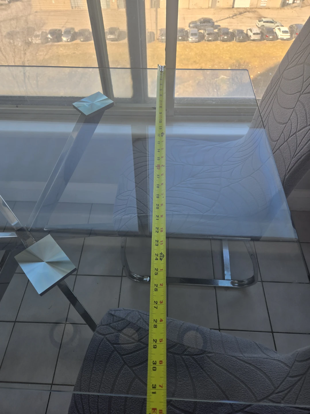 Glass Dining Table with Chrome Base - photo 3