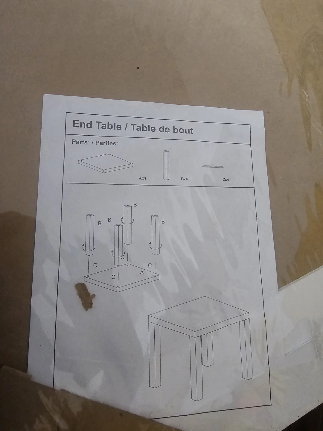 Mainstays White End Table - Please read notes - photo 3