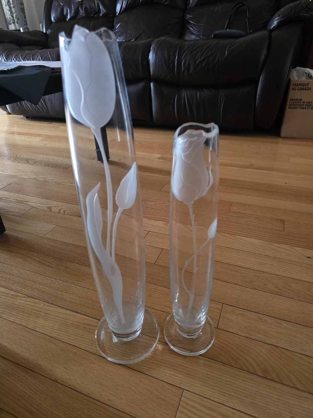 Exquisite Handmade Mouth Blown Glass Vases (Set of 2)