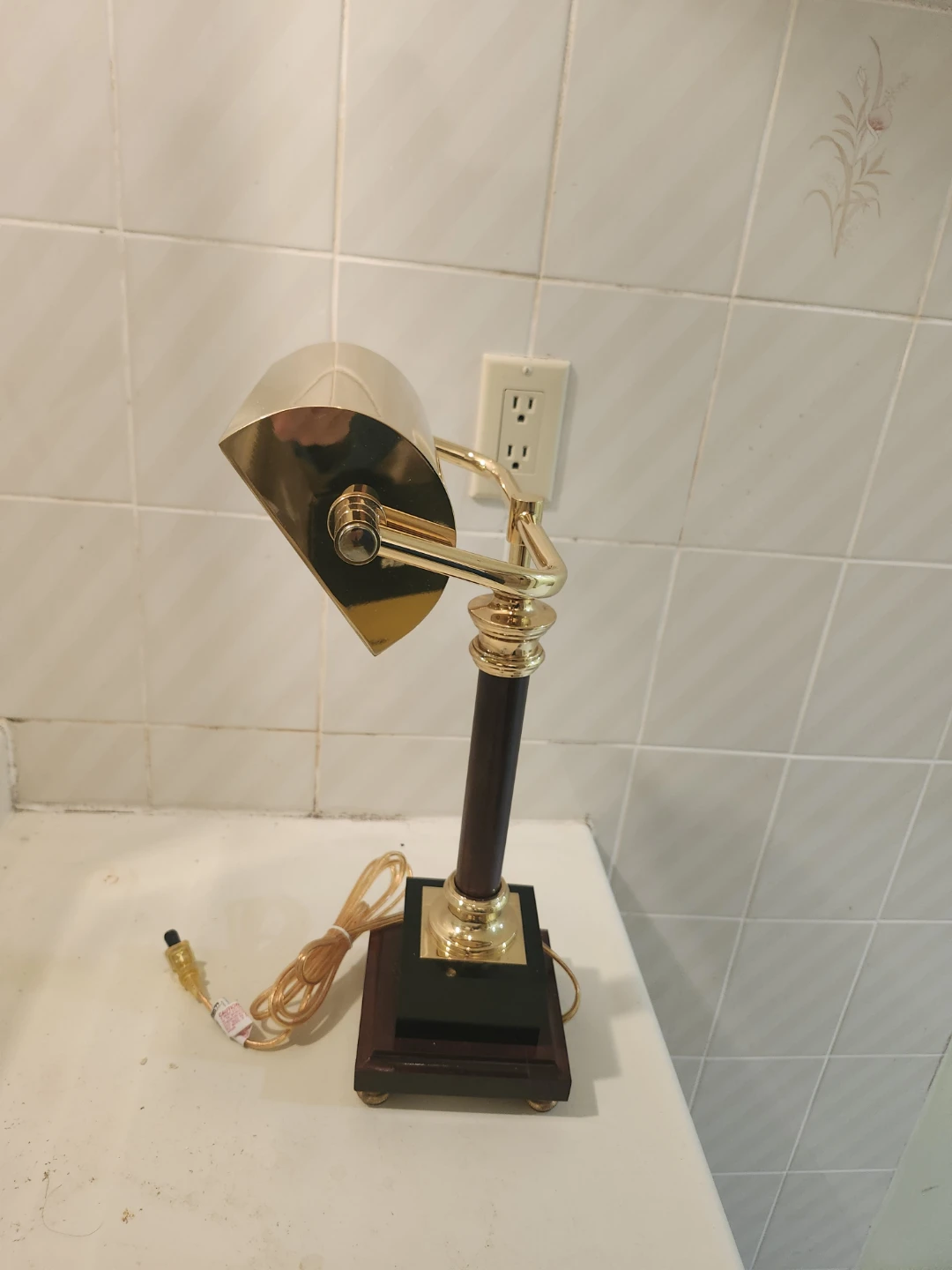 Vintage Brass Banker's Desk Lamp - photo 2
