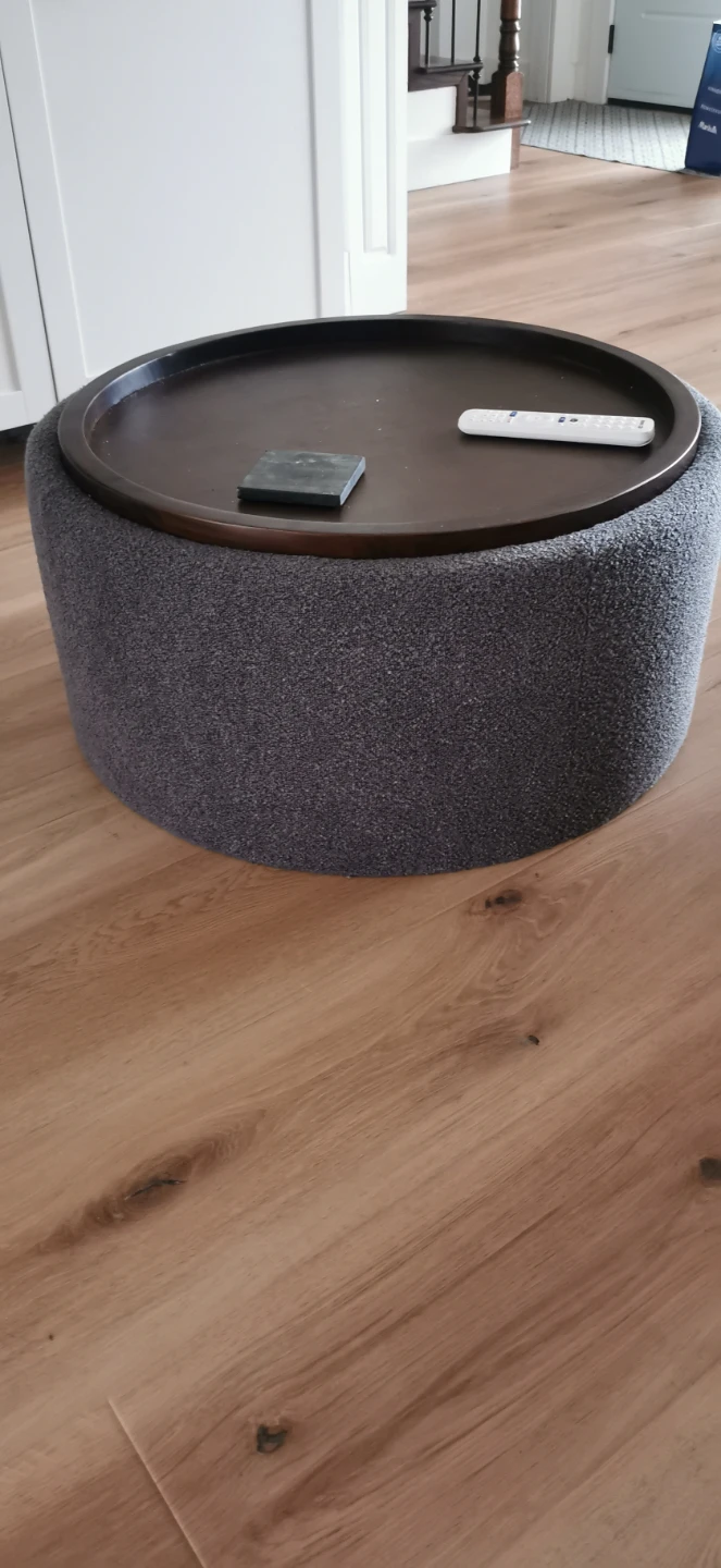 Storage Ottoman with Wooden Tray - photo 3