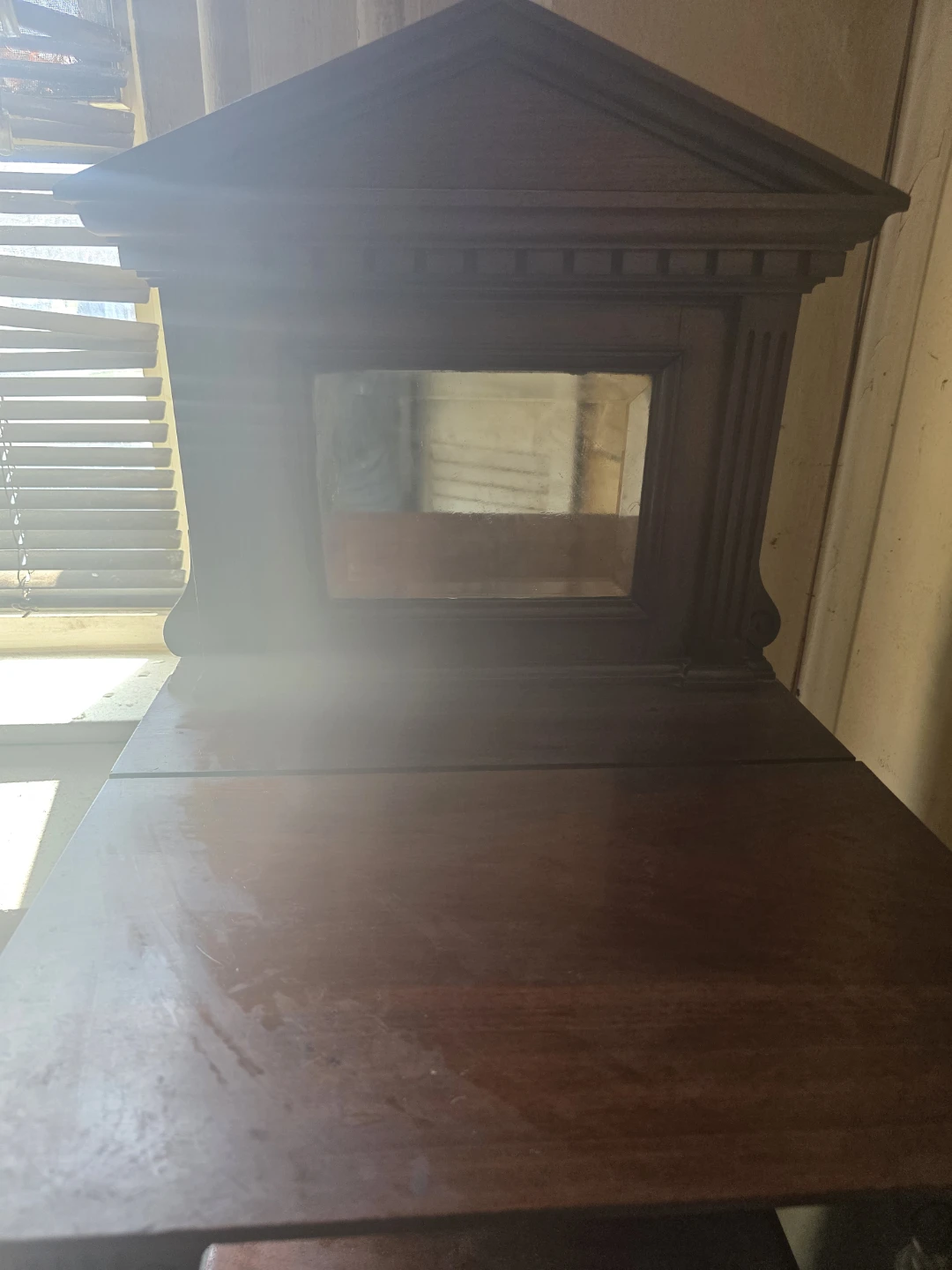 Antique Wooden Vanity Table with Mirror - photo 4