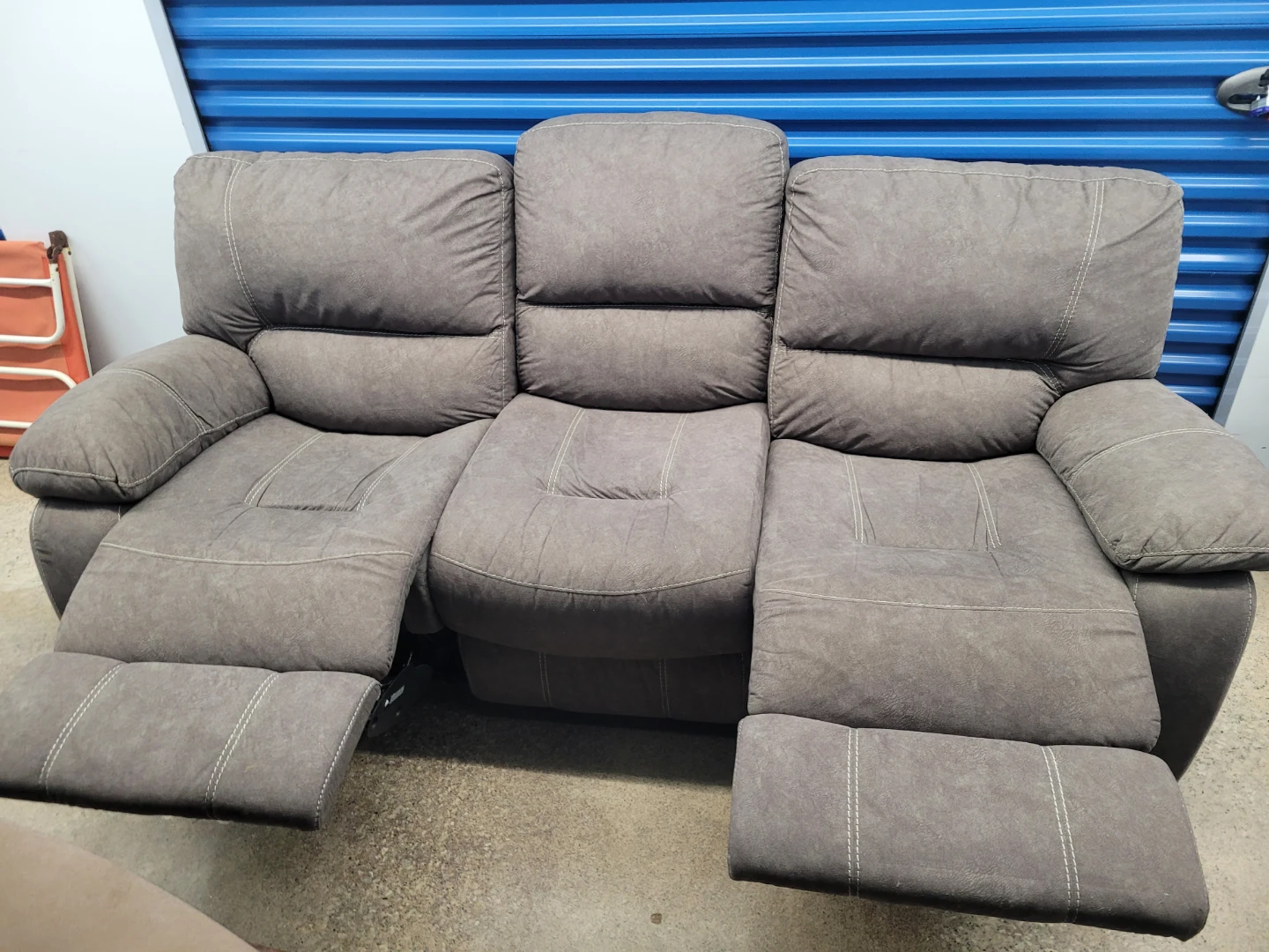 Grey Reclining Loveseat and Sofa - photo 4