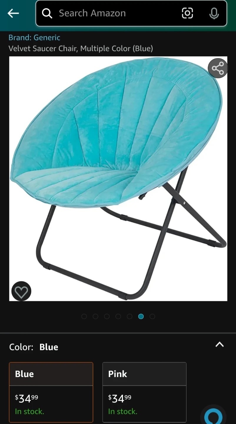 Generic Velvet Saucer Chair - Blue