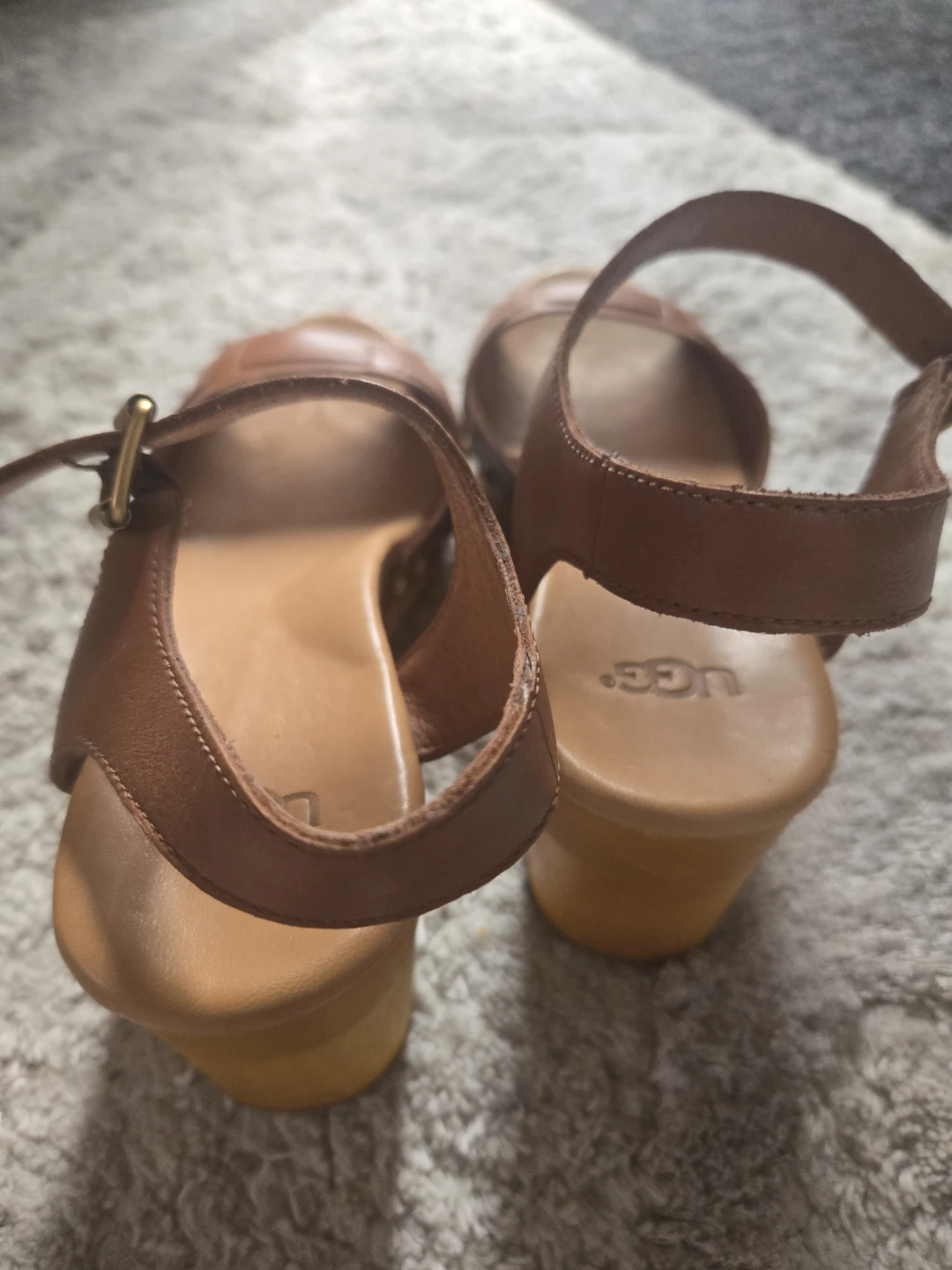 Ugg Brown Leather Wedge Sandals - photo 4