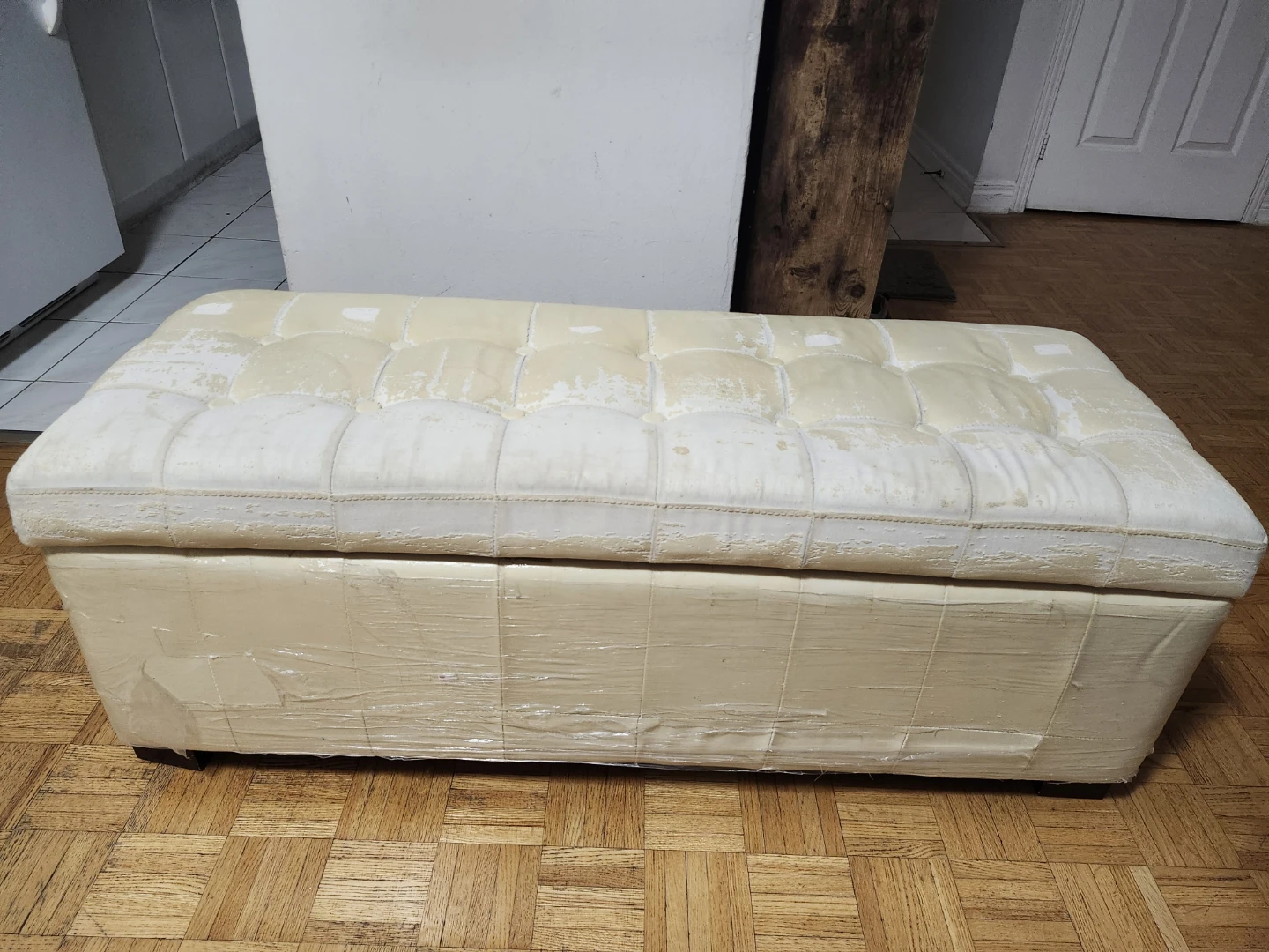 Ottoman Footstool Home Shoe Bench - Beige - photo 2