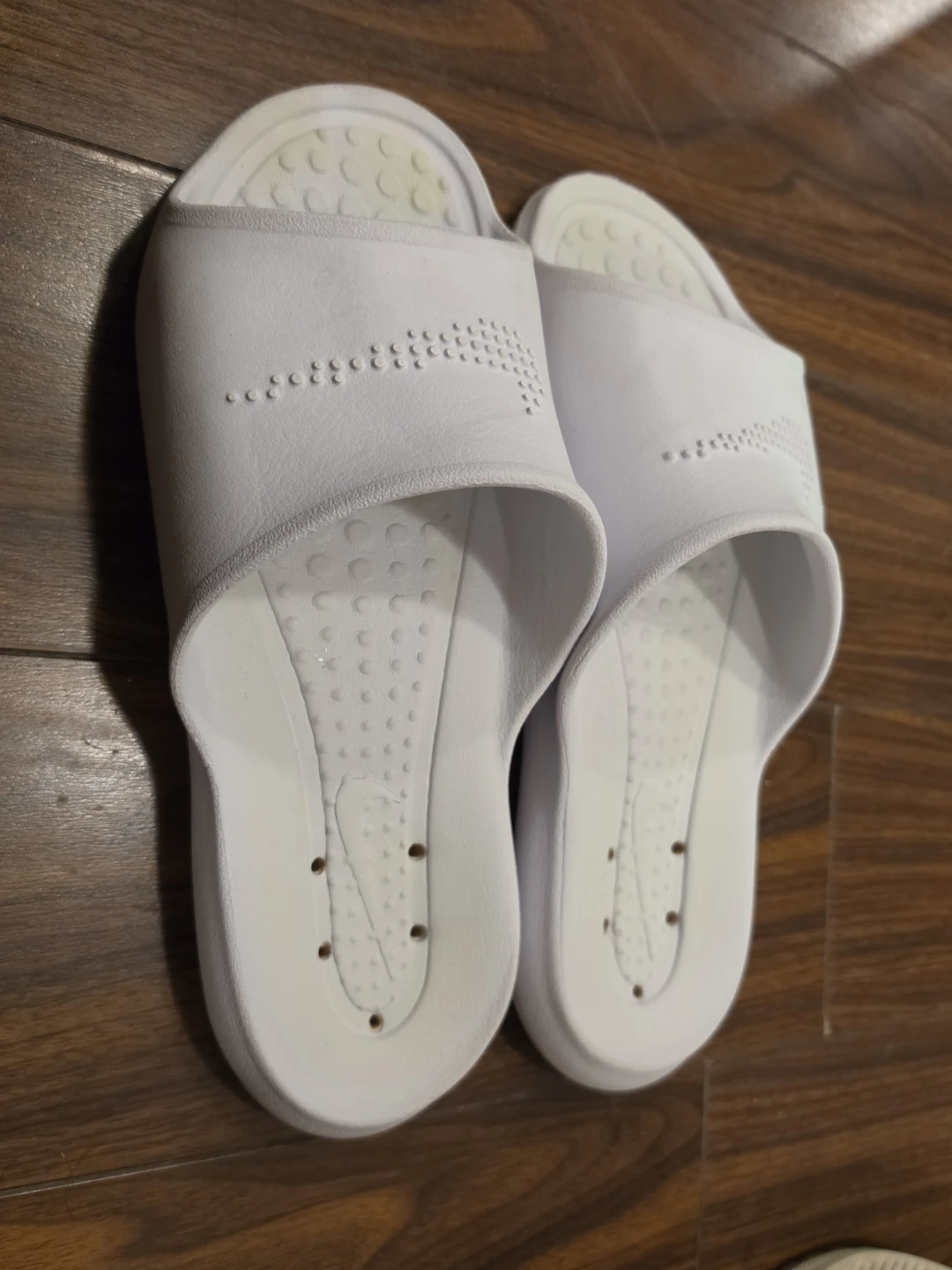 White Nike Slide Sandals