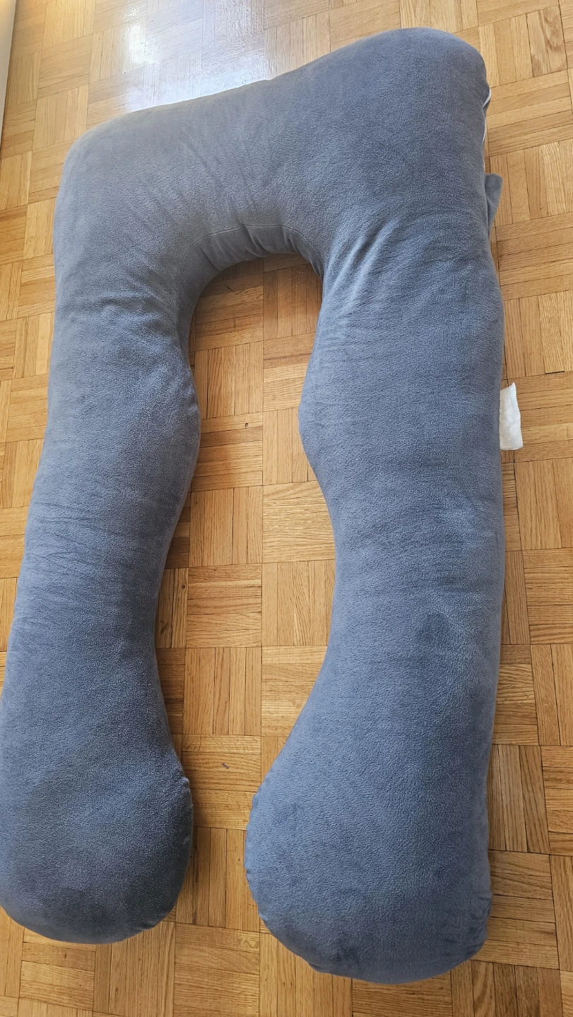 Grey U-Shaped Maternity Pillow