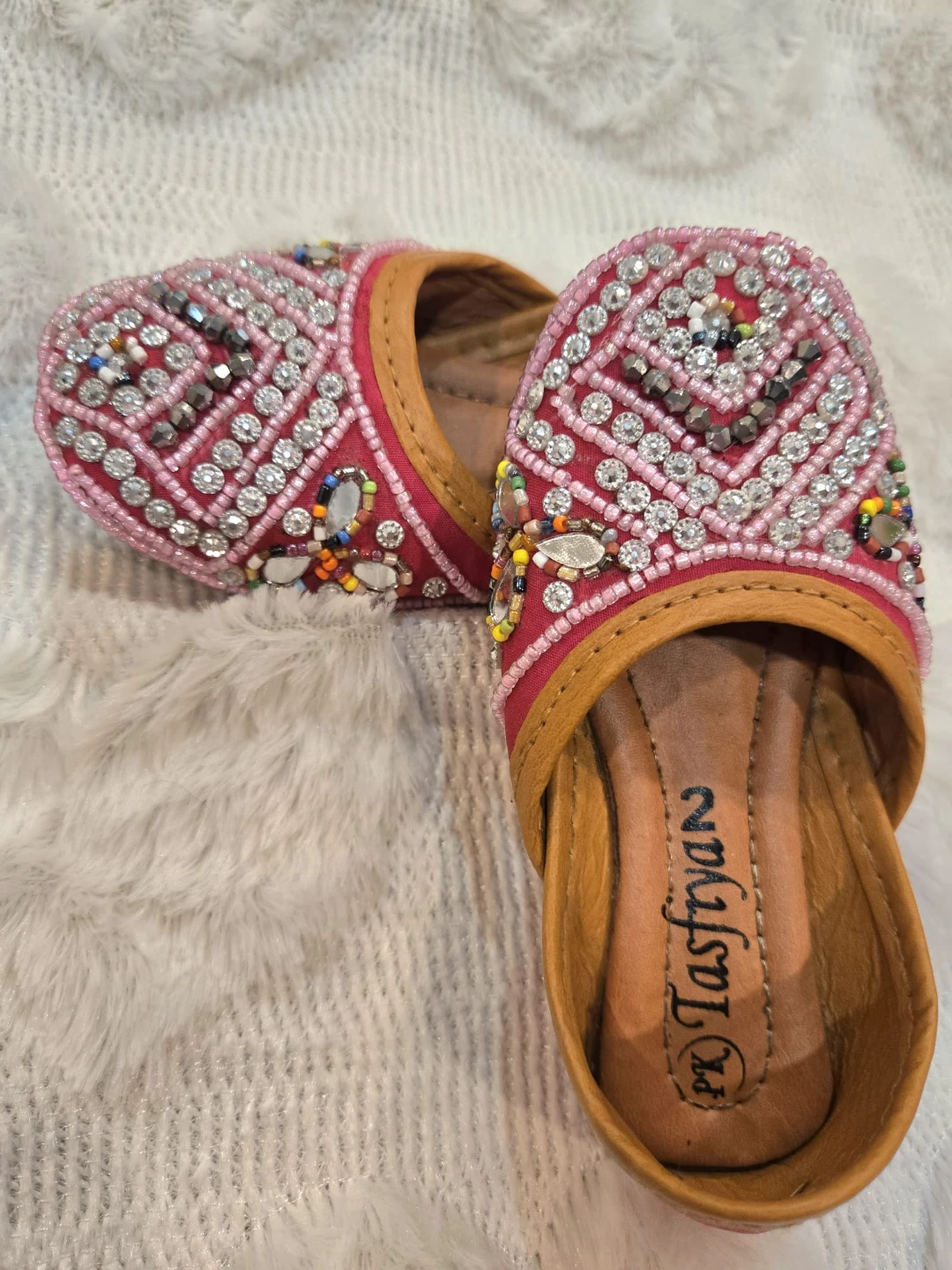 Pink Beaded Flat shoes - photo 2