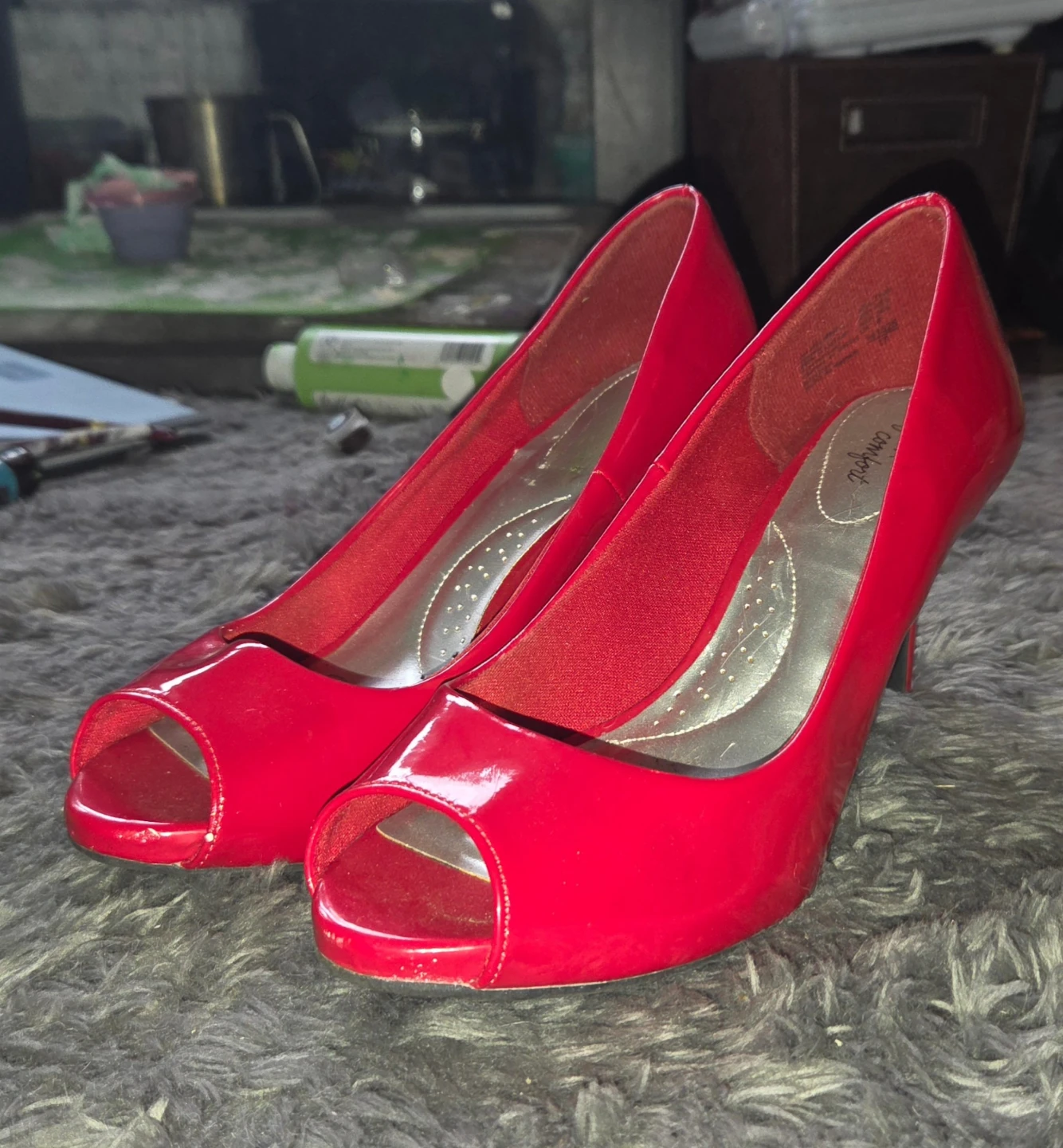 Red Peep Toe Heels