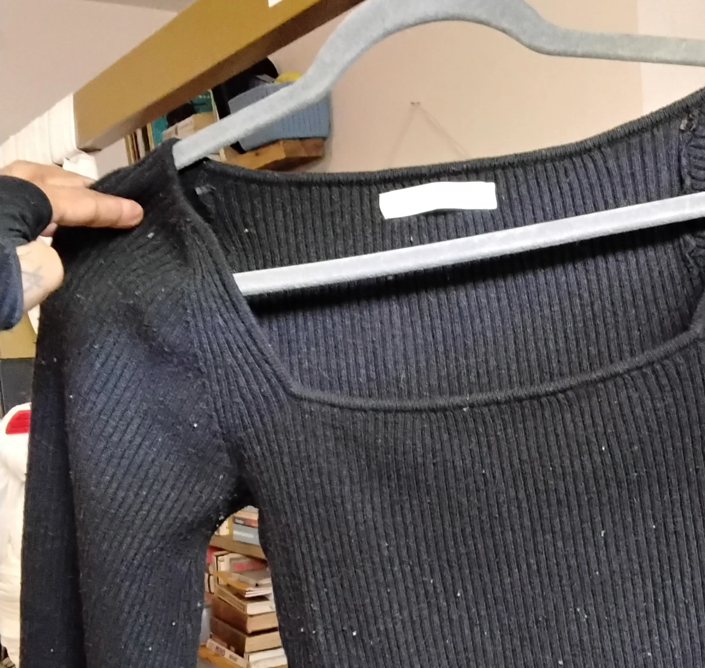 Oak + Fort Black Ribbed Square Neck Sweater - photo 4