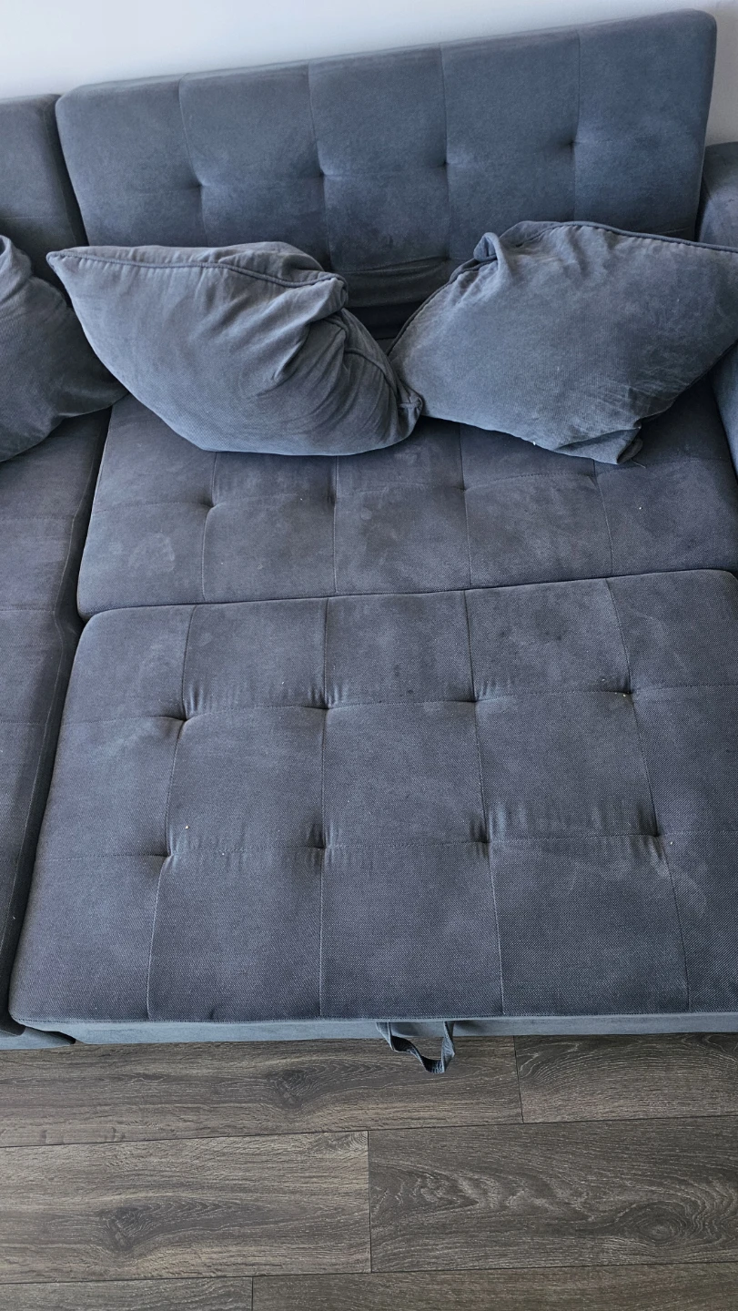 Grey Sectional Sofa Bed with Storage - photo 4