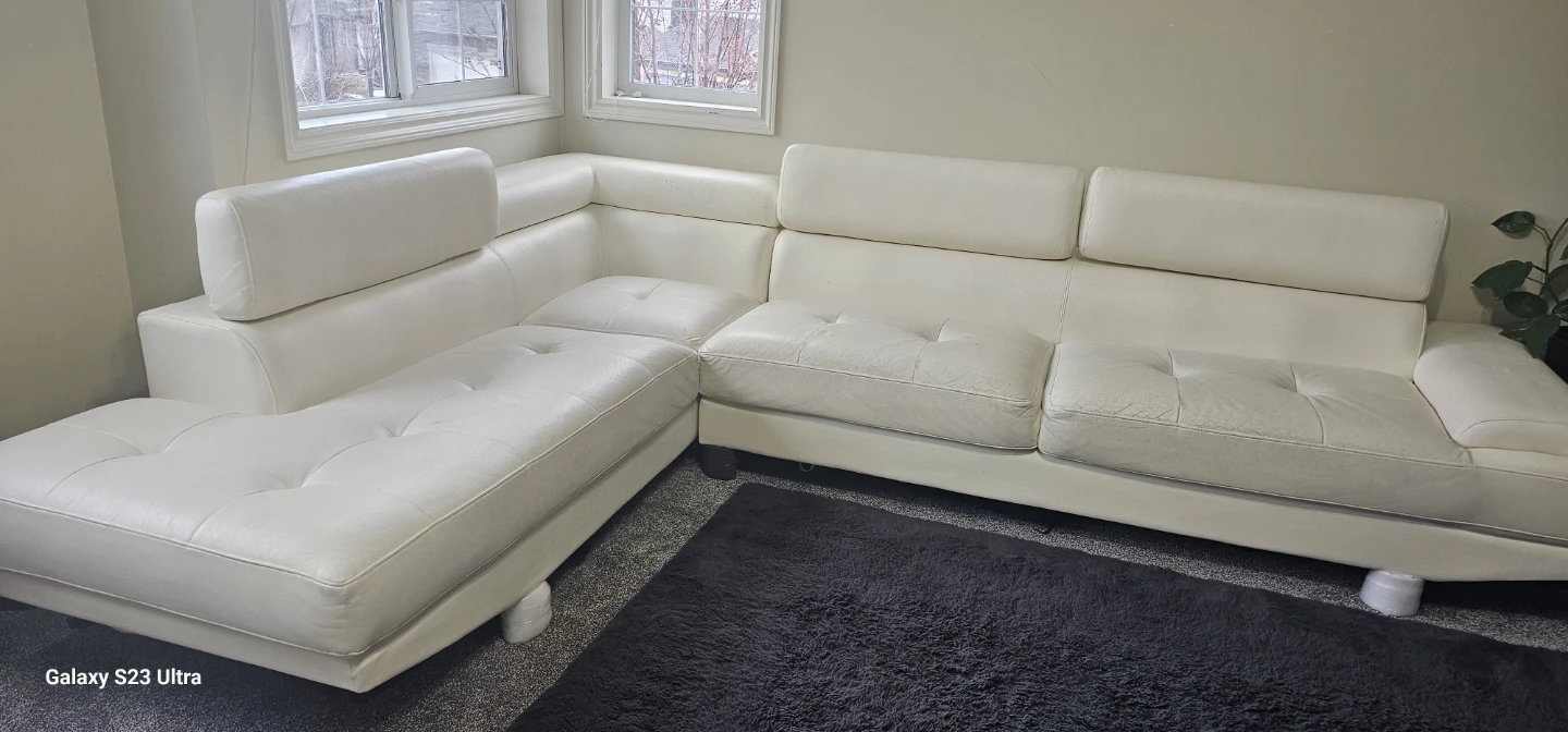 White Sectional Sofa - photo 4