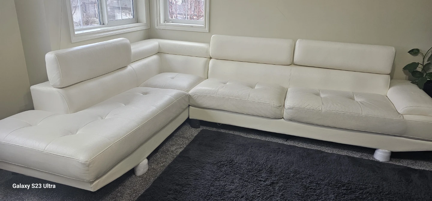 White Sectional Sofa - photo 5