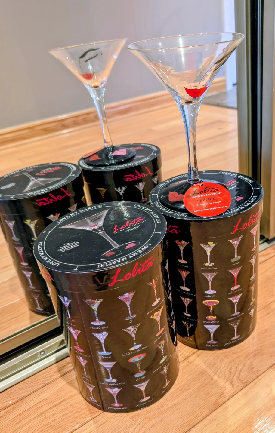 Lolita "Flirtini" Martini Glass x 2