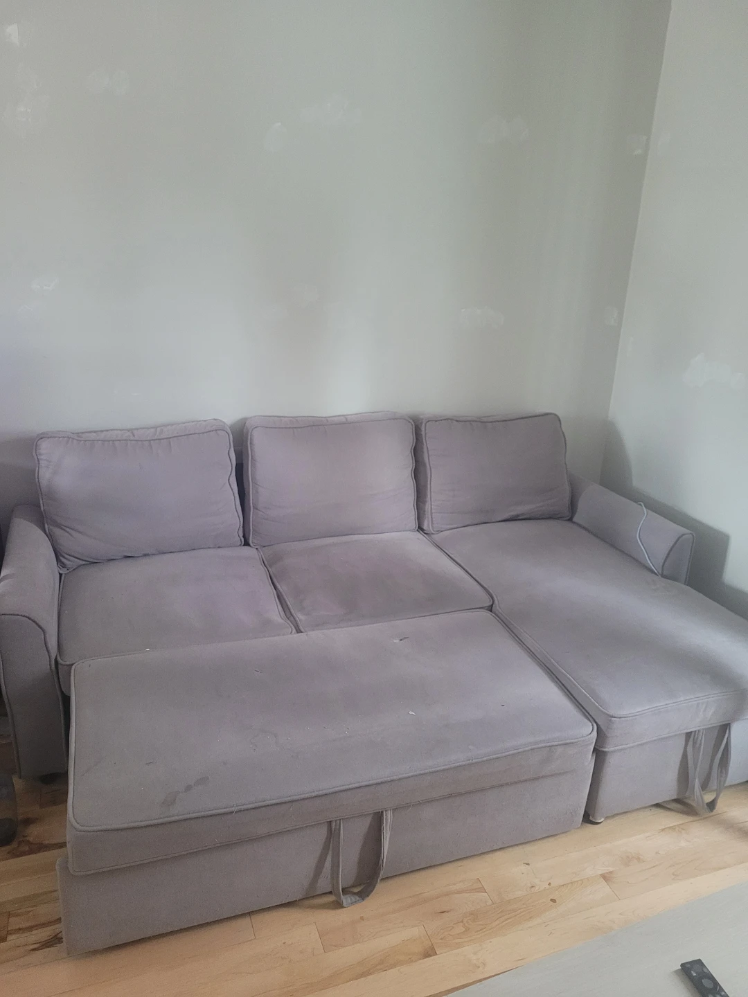 Grey Sofa Bed with Storage Chaise
