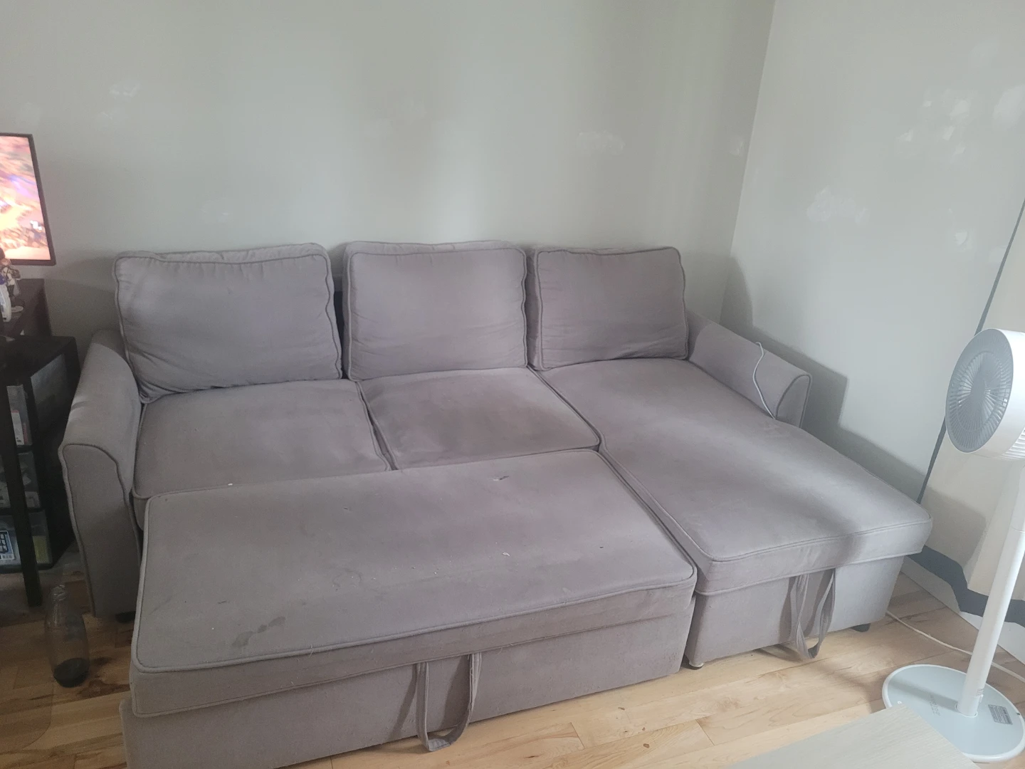 Grey Sofa Bed with Storage Chaise - photo 2