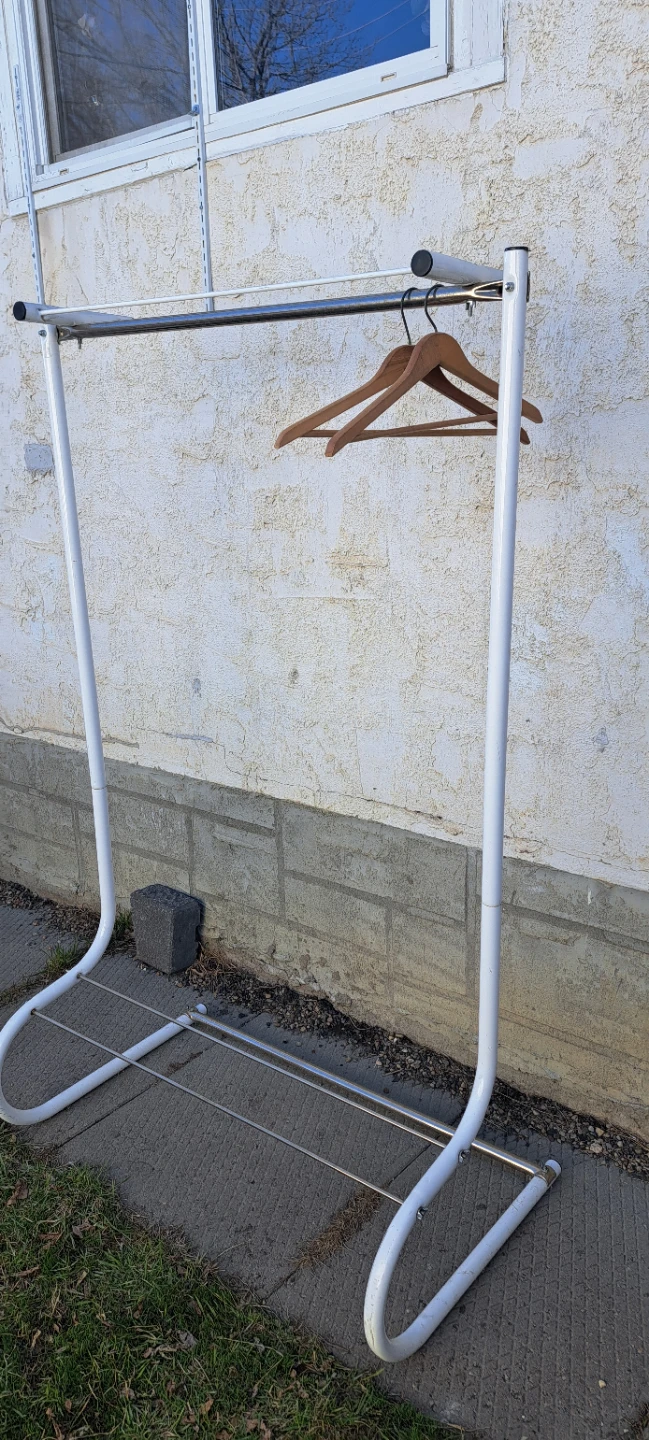 White Garment Rack with Shoe Shelf - photo 3
