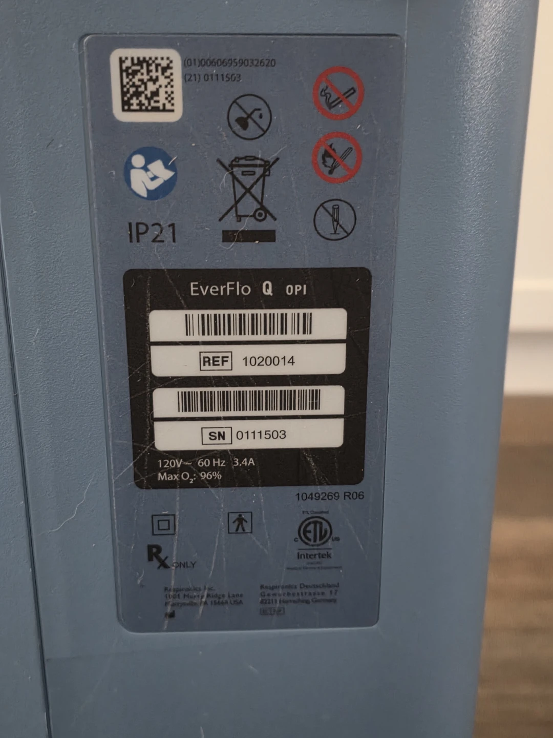 Philips Respironics EverFlo Q 5 Liter Oxygen Concentrator - photo 4